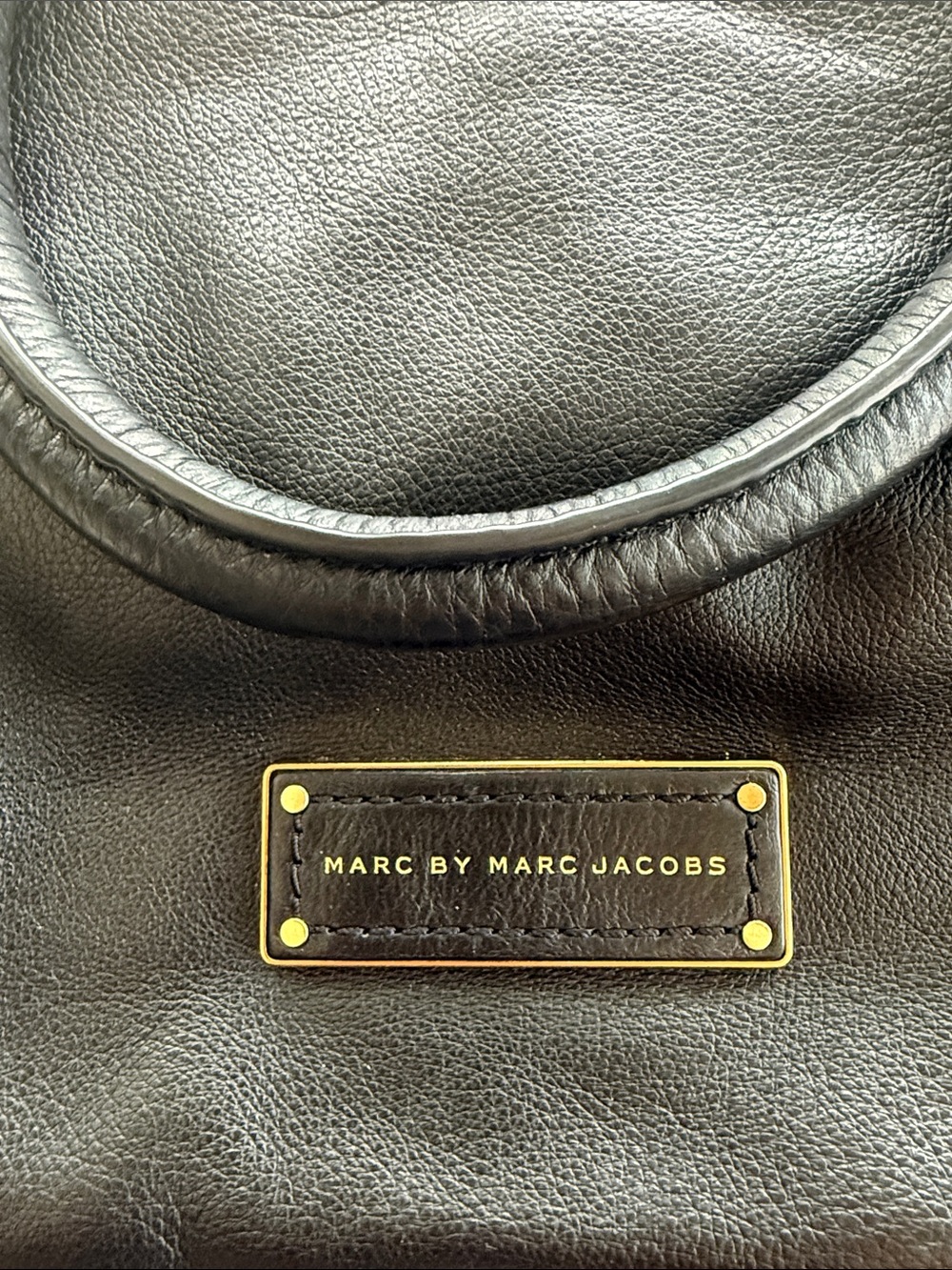 Marc by Marc Jacobs Black Leather Satchel with Gold Hardware - Picture 2 of 4